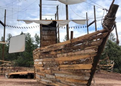 old obstacle course turned into a ship for summer 2018 theme "shipwrecked"