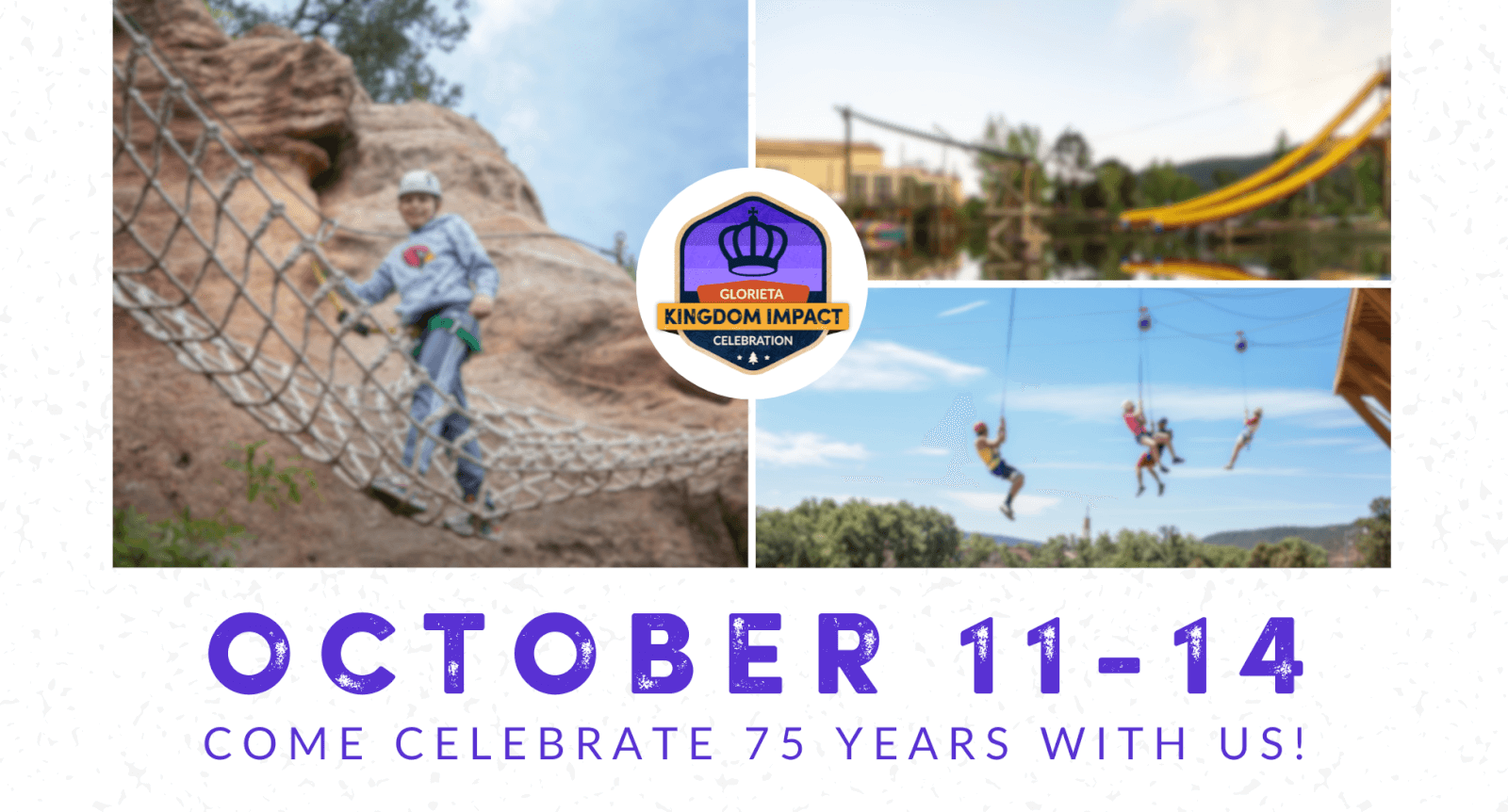 join us as we celebrate 75 years of ministry, October 11-14